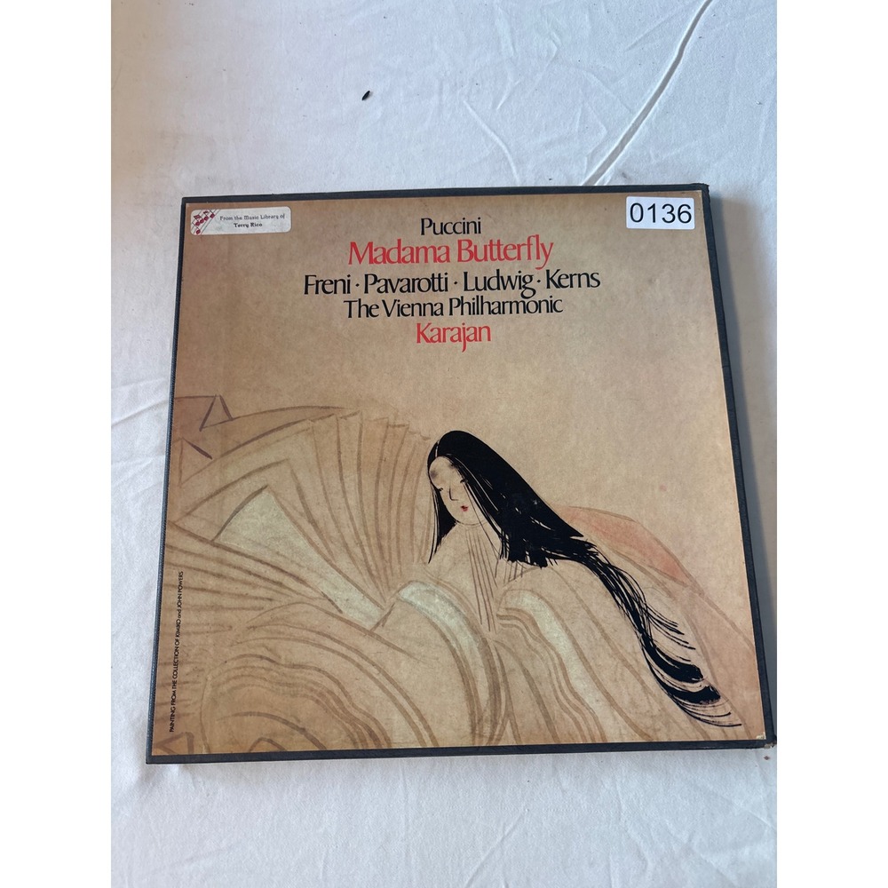 London Puccini Madama Butterfly 3-LP Box Set Pavarotti Karajan 12" Good 1974
